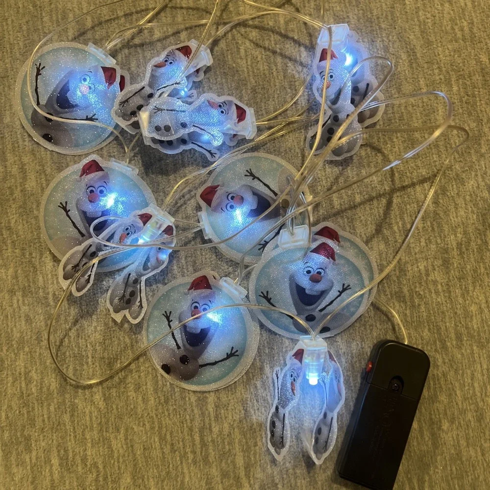 Disney Frozen Olaf Snowman Strand Of 10 Holiday‎ Christmas Lights Decor Battery